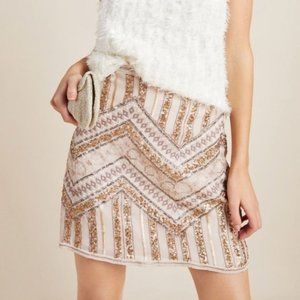Anthropologie Darla Sequin Sparkle Mini Skirt